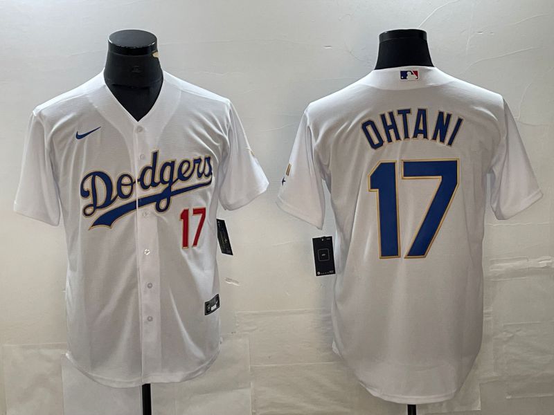 Men Los Angeles Dodgers 17 Ohtani White Nike Game MLB Jersey style 8
